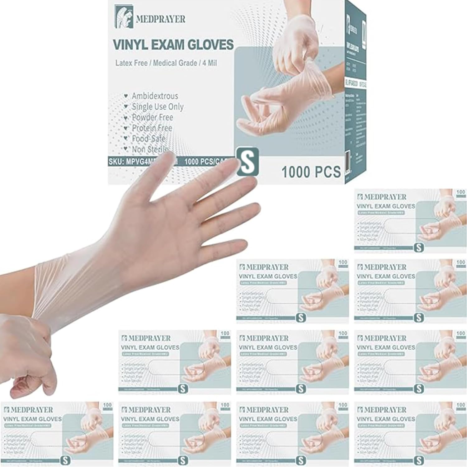 Vinyl Exam Gloves - Disposable & Powder Free for Protection