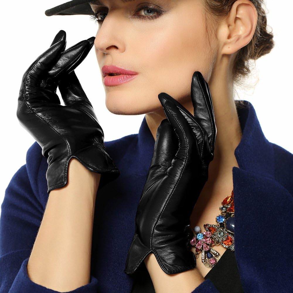WARMEN Women's Leather Gloves: Touchscreen, Windproof & Luxuriously Warm