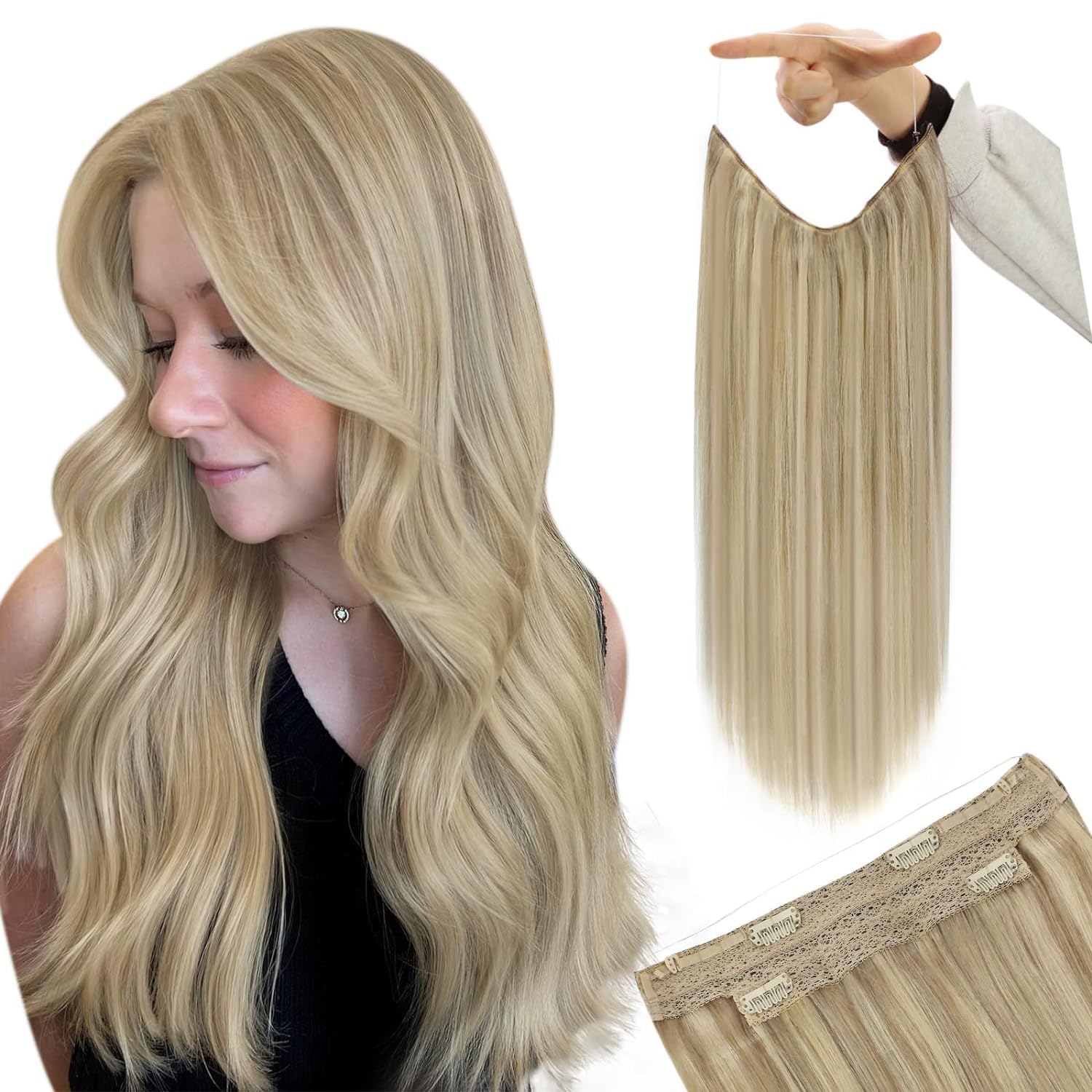 Wire Hair Extensions Highlight Fish Line for Natural Look