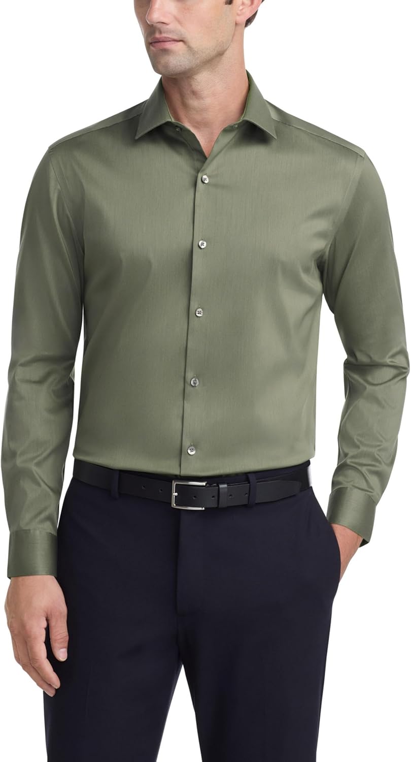 Van Heusen Mens Dress Shirt Slim Fit Ultra Wrinkle Free Comfort