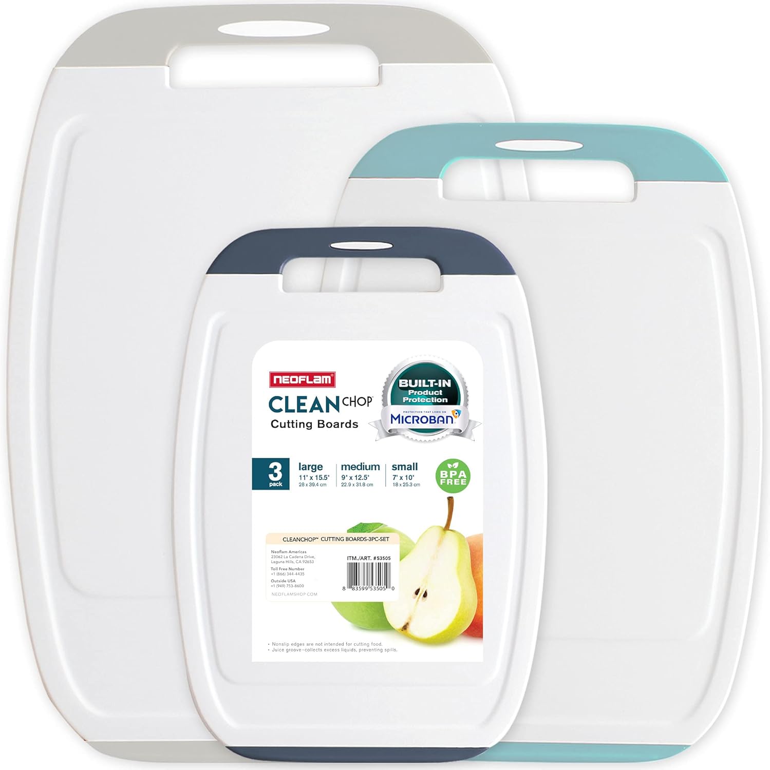 Neoflam Microban Protection Cutting Board Set for Kitchen Use