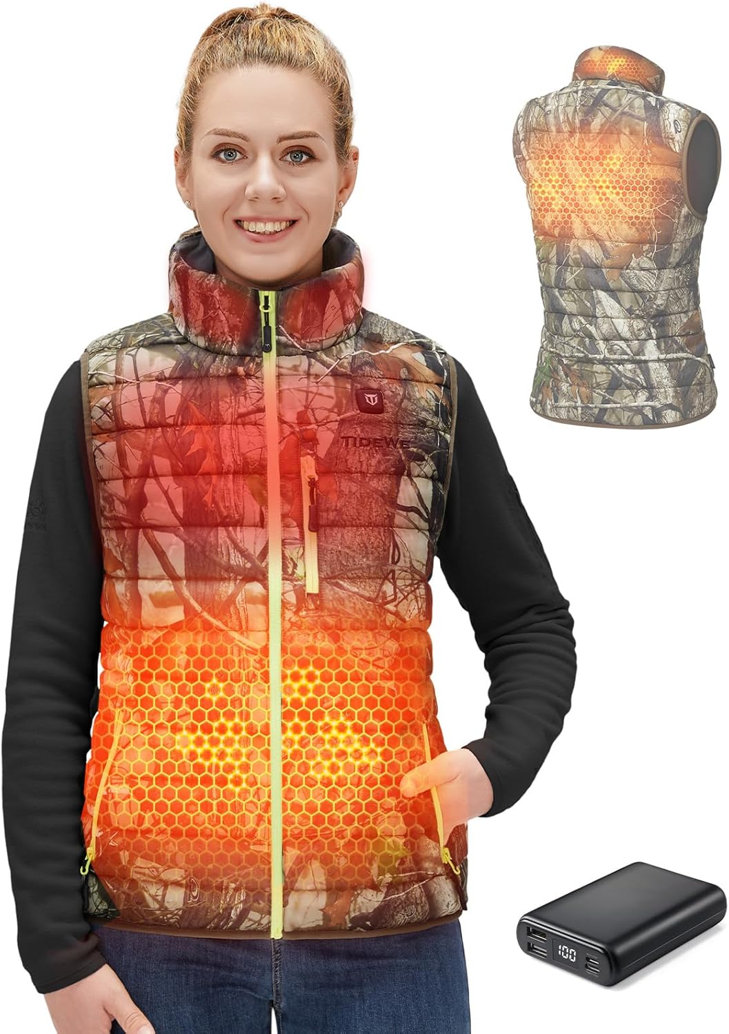 TIDEWE Womens Lightweight Heated Vest for Hunting and Hiking