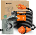 30A 25FT Generator Extension Cord with Power Inlet Box - Durable