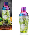 BLKSMITH Glass Cocktail Shaker Set - 6 Recipes & Iridescent Finish