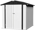 JUMMICO 6 x 8 FT Metal Outdoor Storage Shed for Garden Tools