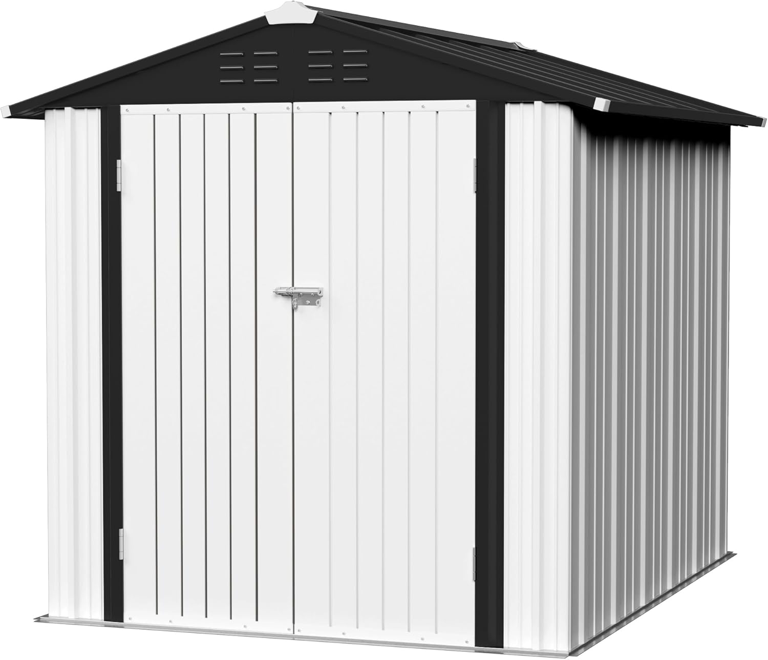 JUMMICO 6 x 8 FT Metal Outdoor Storage Shed for Garden Tools