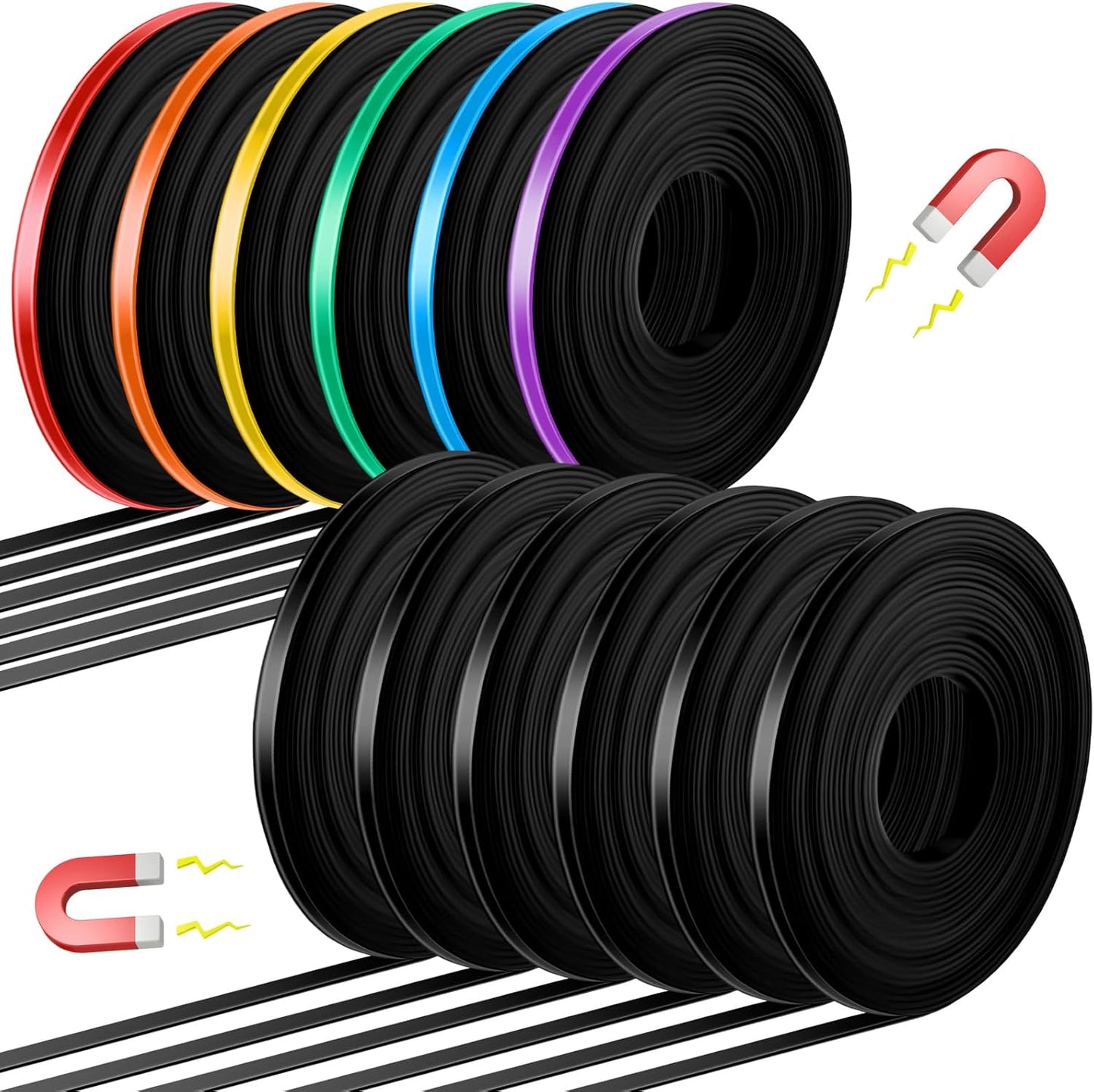 12 Rolls Magnetic Tape for Whiteboards and Creative Projects