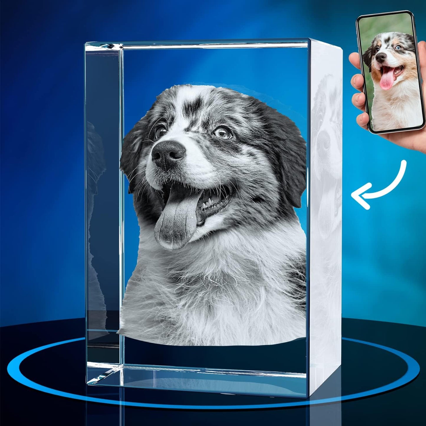 Personalized Dog Memorial Gifts - 3D Crystal Photo Keepsake