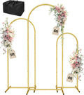 Wingedbird 3 Pack Gold Metal Arch Backdrop Stand - 4FT 5FT 6FT Set