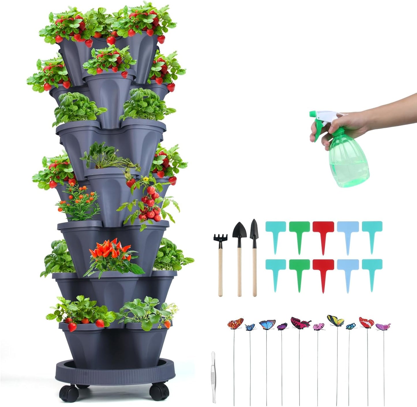 Vertical Planter with 7 Tiers for Indoor and Outdoor Gardening