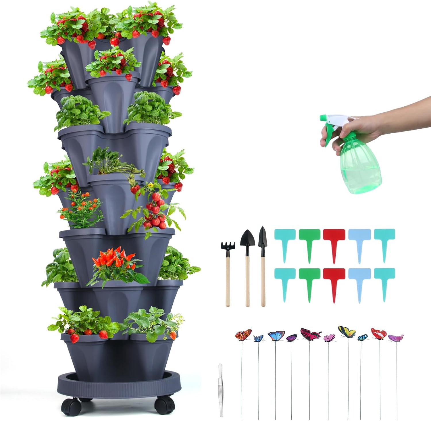 Vertical Planter with 7 Tiers for Indoor and Outdoor Gardening