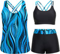 3 Piece Tankini Swimsuit for Women - Tummy Control Tankini Set Women's