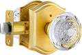 Crystal Glass Door Knob Interior with Lock Privacy Gold - Satin Brass