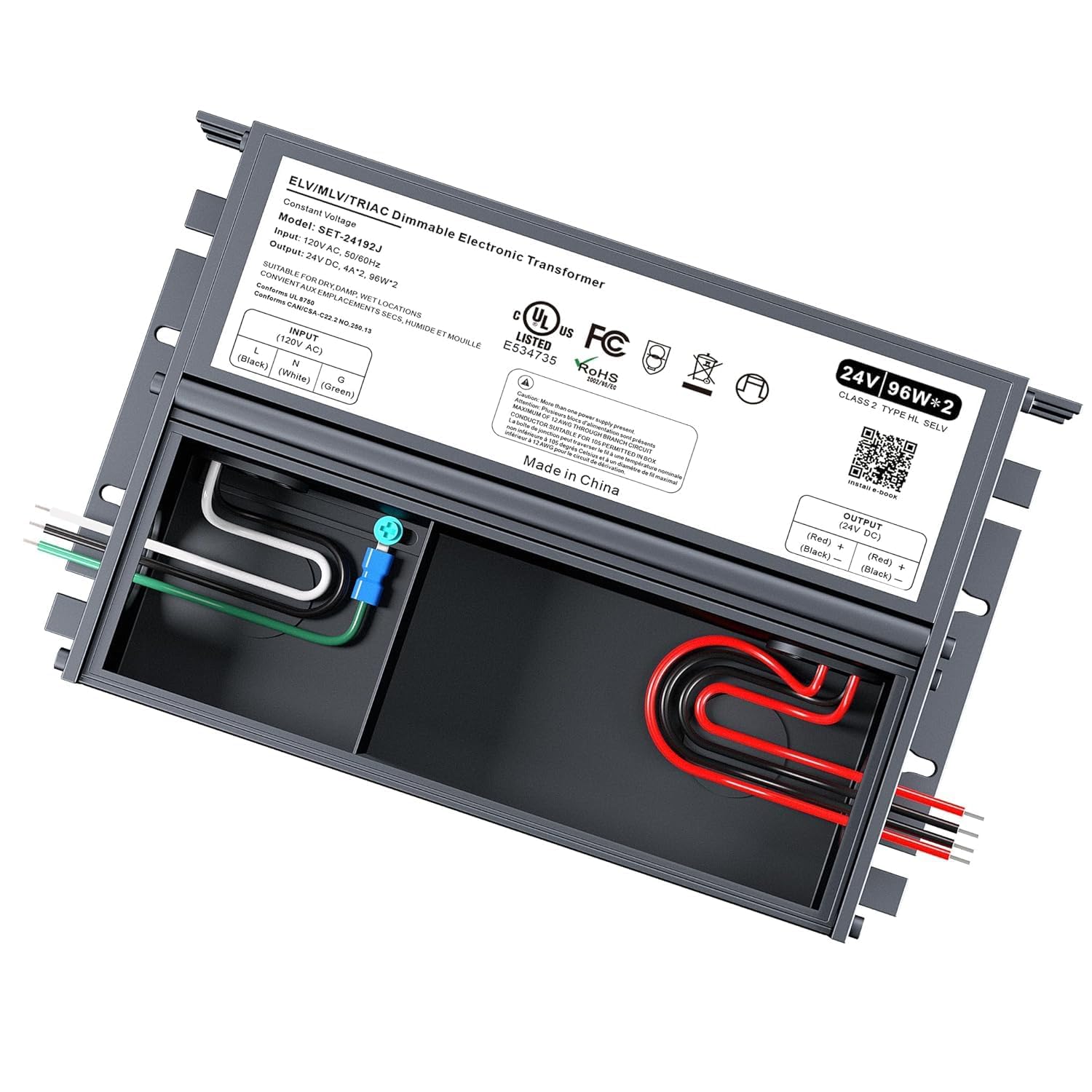 192W 24V Dimmable LED Driver for Indoor and Outdoor Use