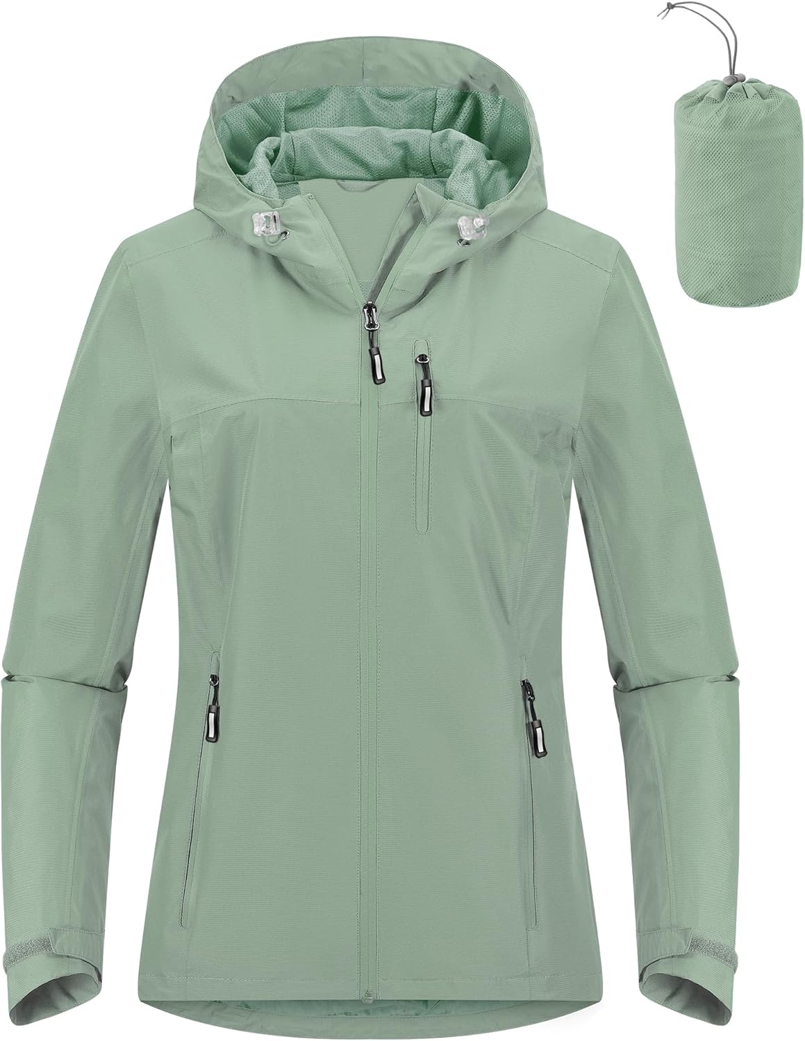 Lightweight Waterproof Packable Rain Jacket for Women 5ft 30in