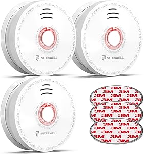 SITERWELL Smoke Detector Fire Alarm with Magnetic Kit for Safety