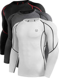 Men's 3 Pack Dry Fit Long Sleeve Compression Shirts - Tight Second