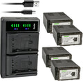 Kastar 4-Pack VW-VBG6 Battery and LTD2 USB Charger Replacement - High