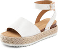 Platform Espadrille Wedge Sandals - Comfortable Dressy Summer Shoe