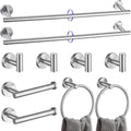 Brushed Nickel Bathroom Towel Bar Set 10-Piece - Complete Wall