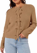 Women's Cardigan Sweaters Bow Button Down Cardigans - Cozy Fall Knit