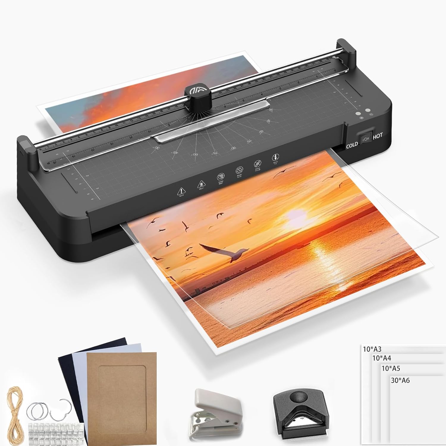 Laminator Machine with 40 Pouches for Home Office Use