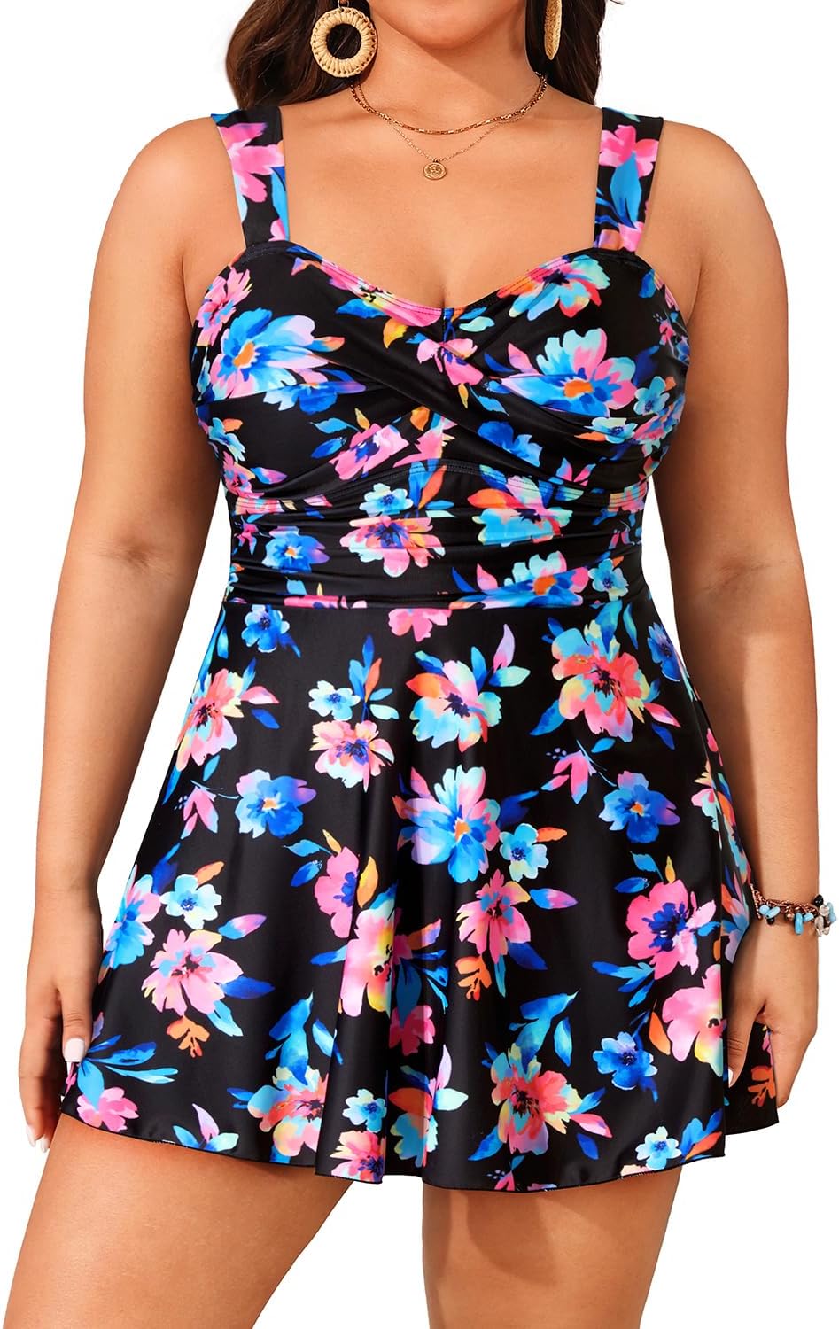 Aqua Eve Plus Size Two Piece Swimsuits for Women Tankini