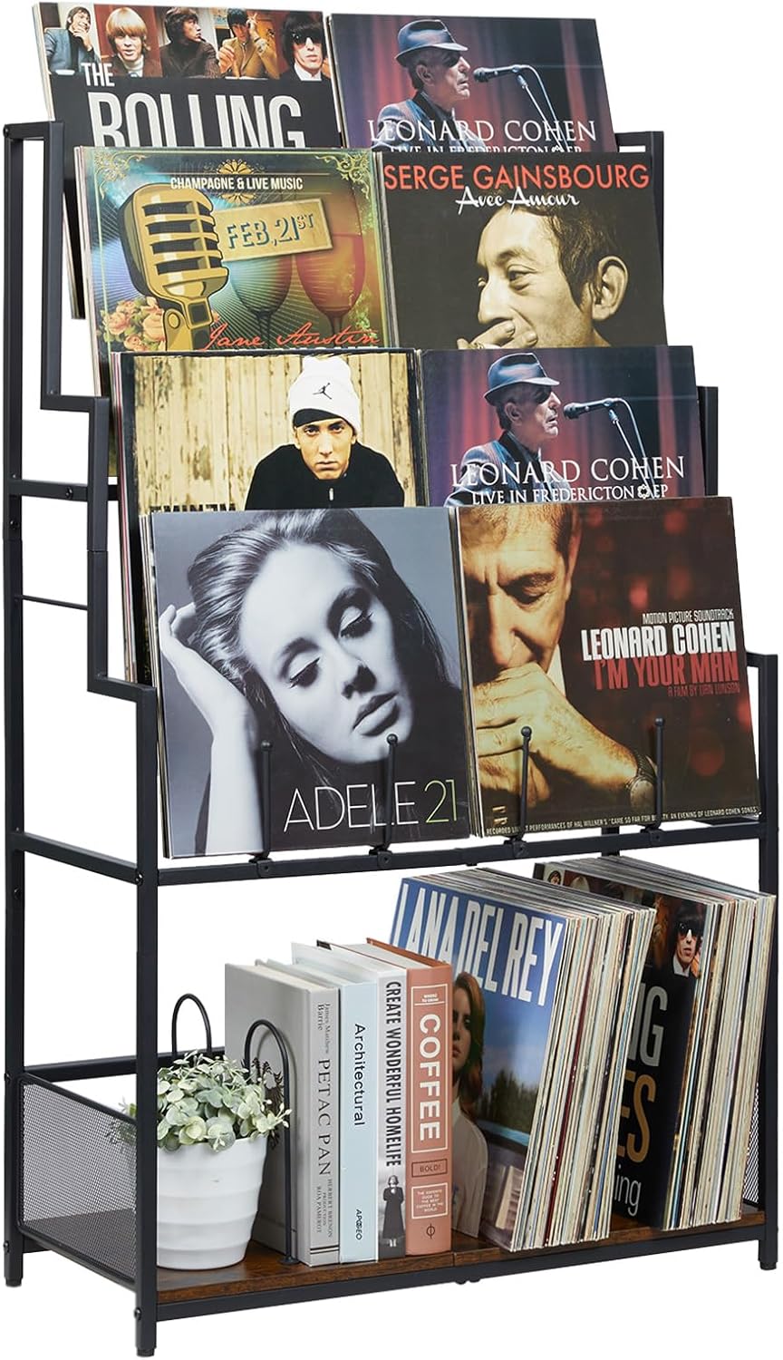 5-Tier Vinyl Record Storage Stand for 250-320 Albums