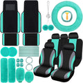Car Seat Covers Full Set Mint Black Plush - Interior Upgrade