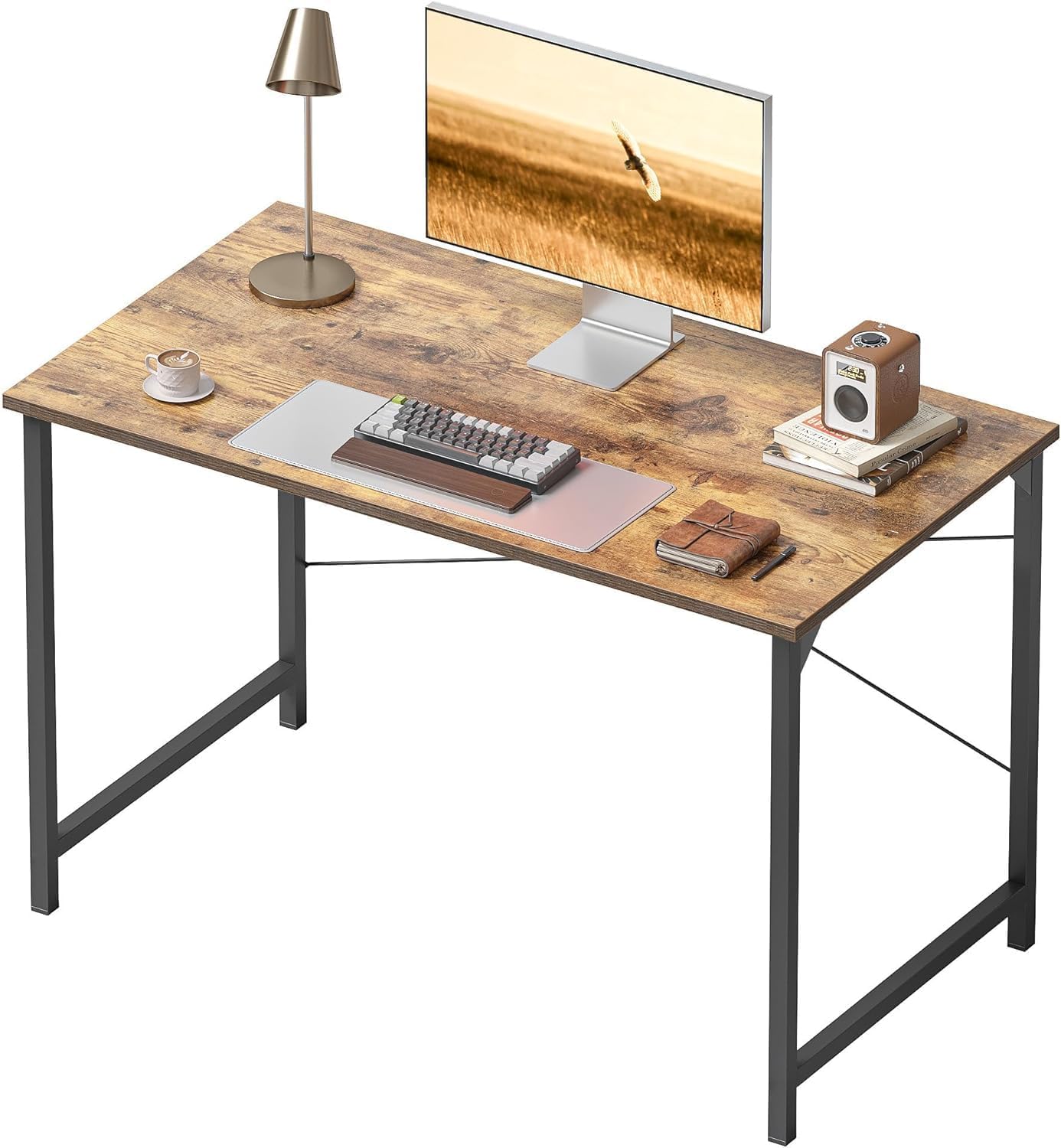 Cubiker Computer Desk for Small Spaces - Modern Rustic Style
