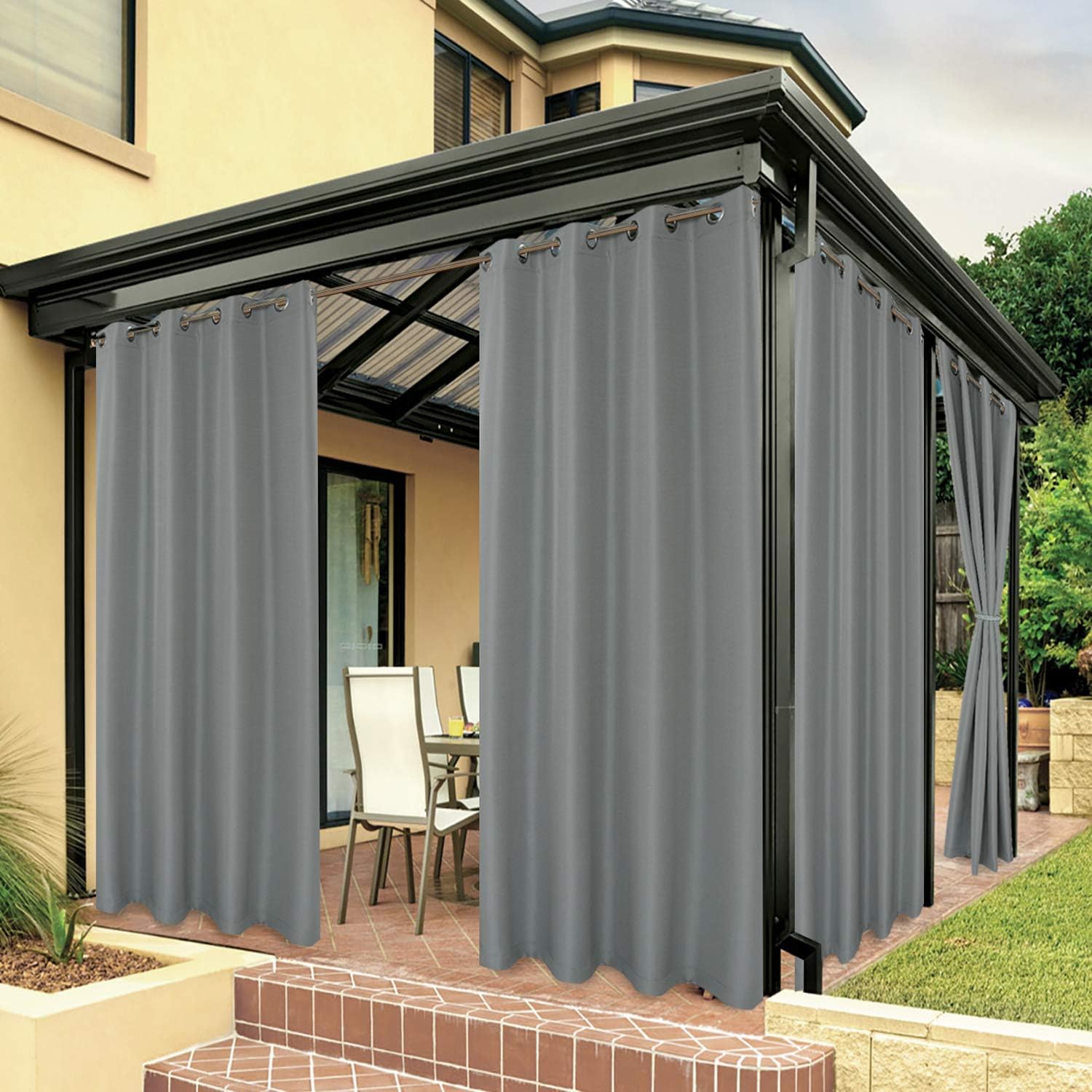 BONZER Outdoor Waterproof Curtains for Patio Privacy and Style