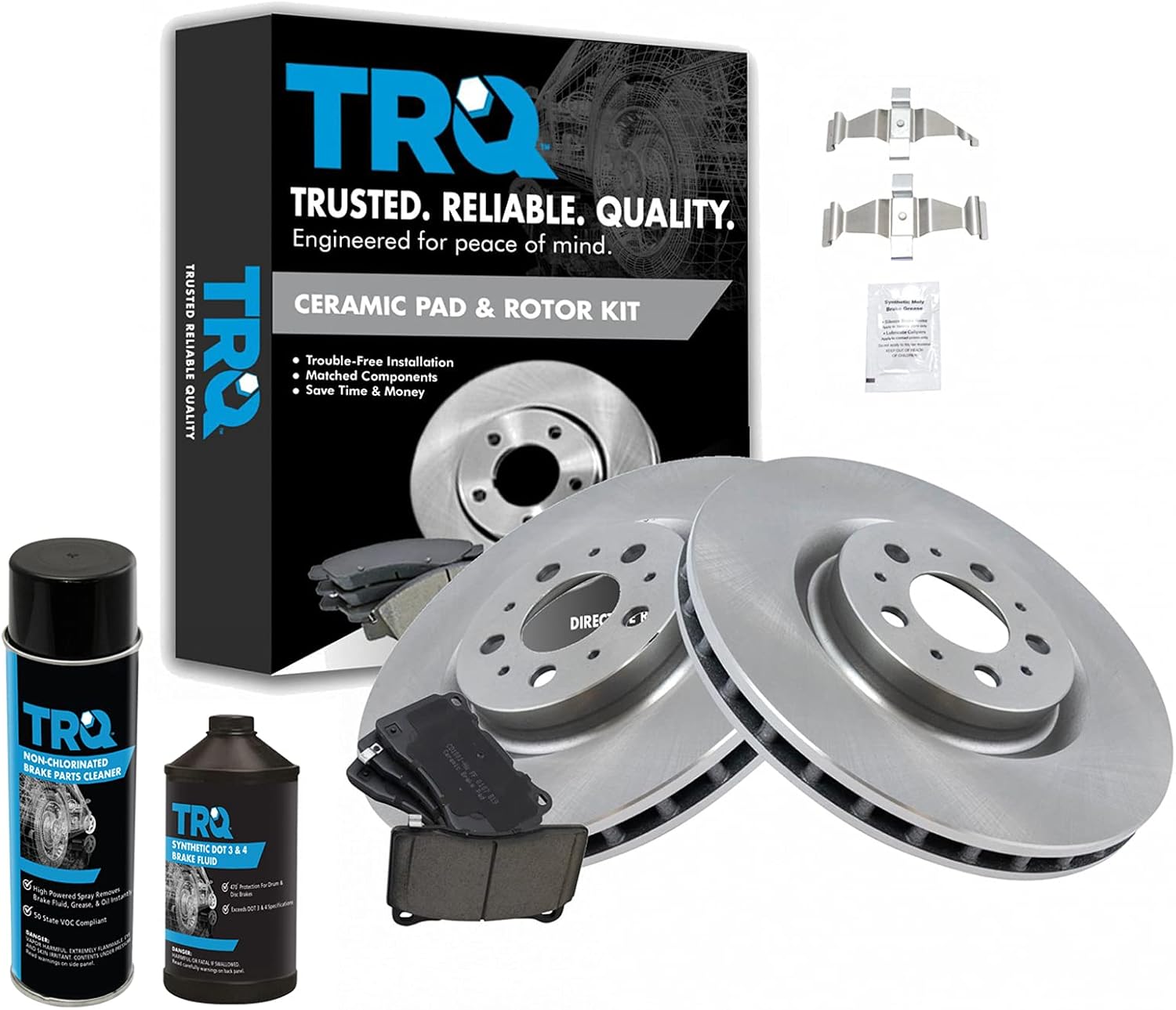 TRQ Front Brake Pad & Rotor Kit for 2004-2007 Volvo S60 V70