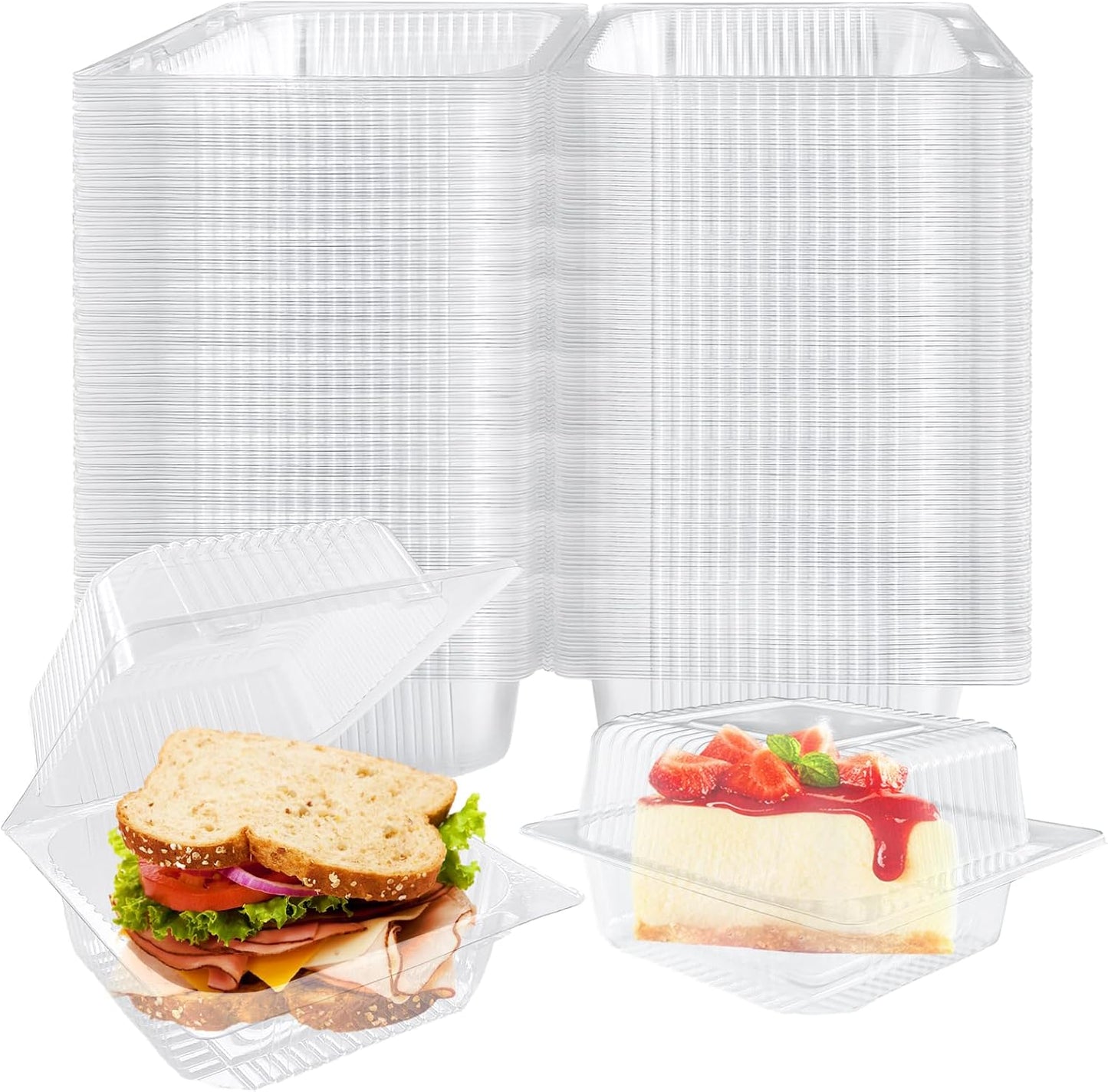 300 Pcs Clear Plastic Takeout Containers for Food Storage