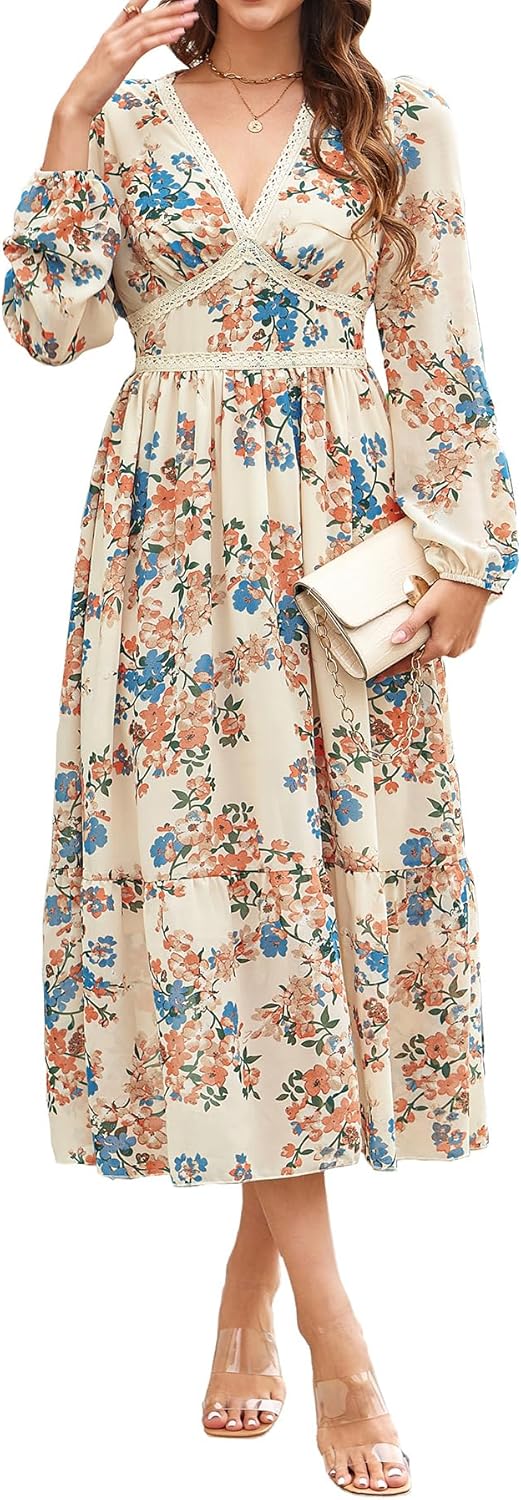 Women's Spring Wrap Maxi Dress for Casual and Elegant Occasions