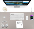 Wireless Charging Mouse Pad Firelison 2 in 1 Leather Desk Pad - Large