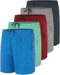 Men's 5 in Inseam Dry-Fit Running Workout Shorts 5-Pack - Pockets Our