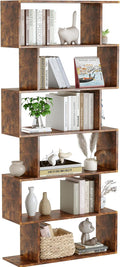 Yusong Geometric Bookcase 6-Tier S Shaped Bookshelf - Space-Saving