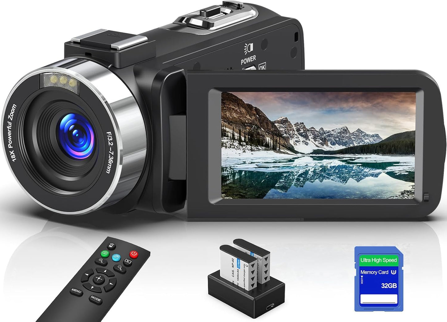 8K 64MP Video Camera Camcorder with Night Vision and Zoom