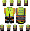 High Visibility Custom Safety Vest Class 2 Type R - Mesh Pockets XL
