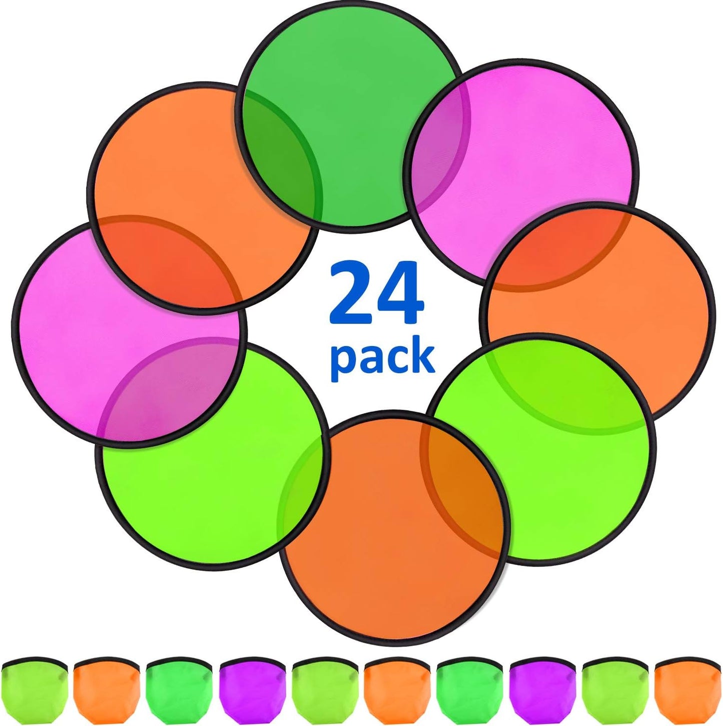 24 Pcs Foldable Flying Disc Set - Portable Fun for All