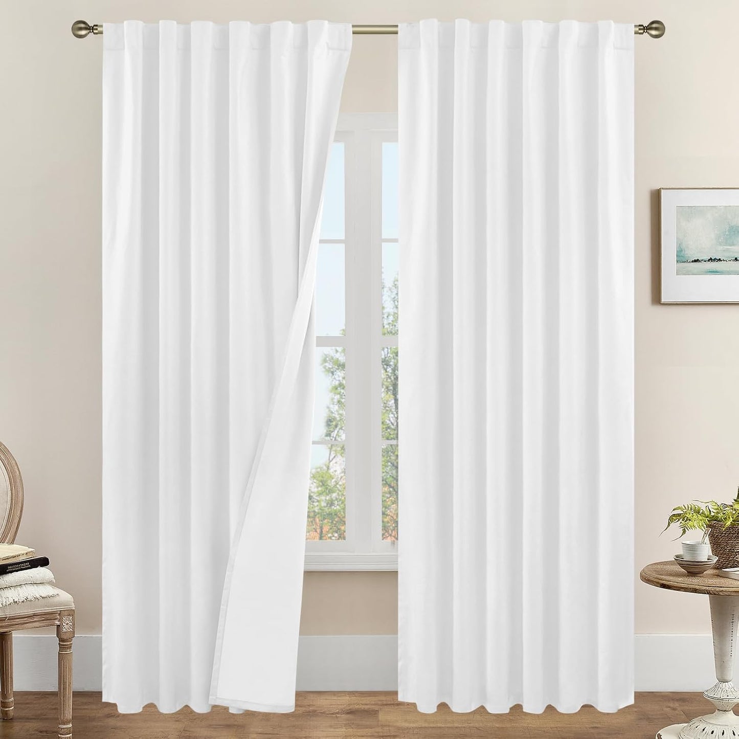 100% Blackout Linen Curtains for Living Room and Bedroom