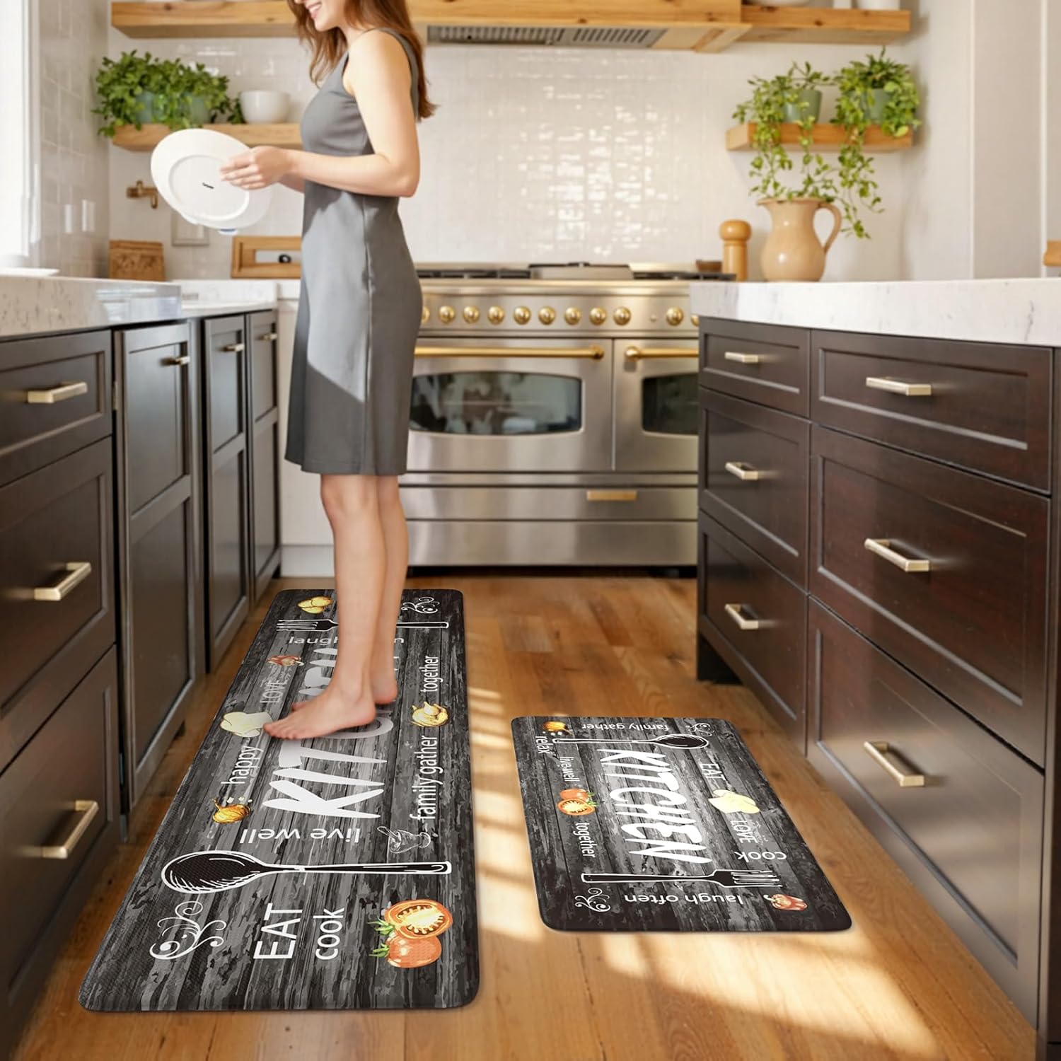 KIMODE Anti Fatigue Kitchen Mat Set for Comfort and Safety