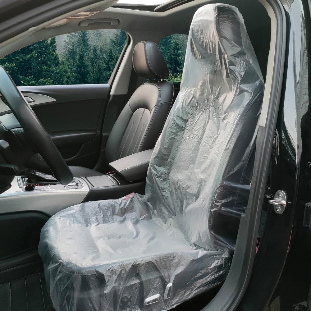 100PCS Clear Disposable Car Seat Covers by ICWEIMEI