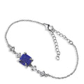 Raw Lapis Lazuli Bracelet Birthstone Gift for Her - Gold Plated