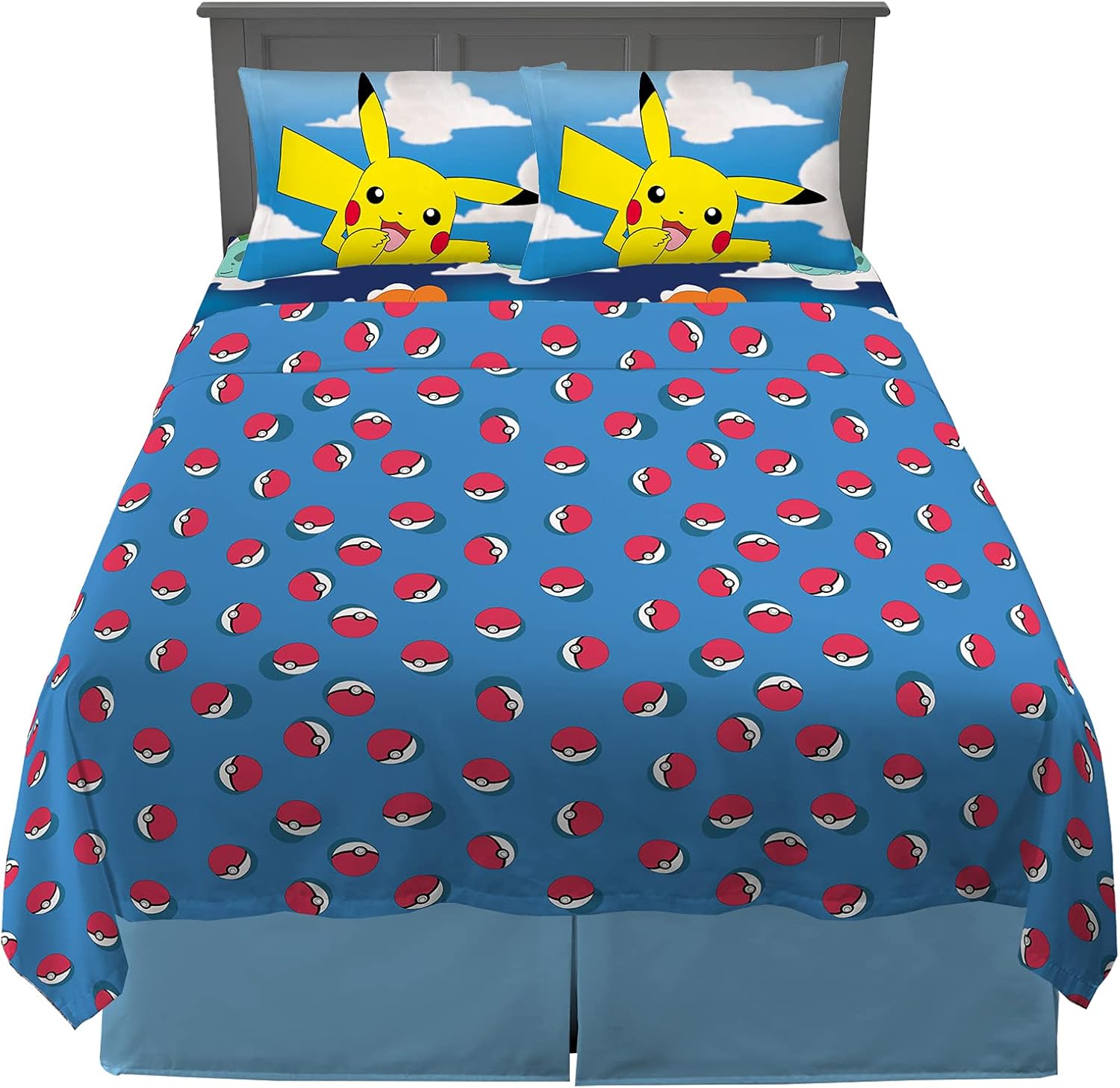 Super Soft Microfiber Pokemon Kids Bedding Sheet Set Full Size