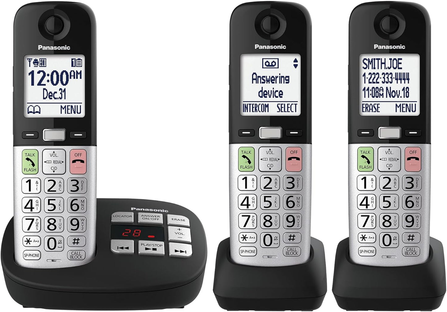 Panasonic Cordless Phone with Large Display and Big Buttons