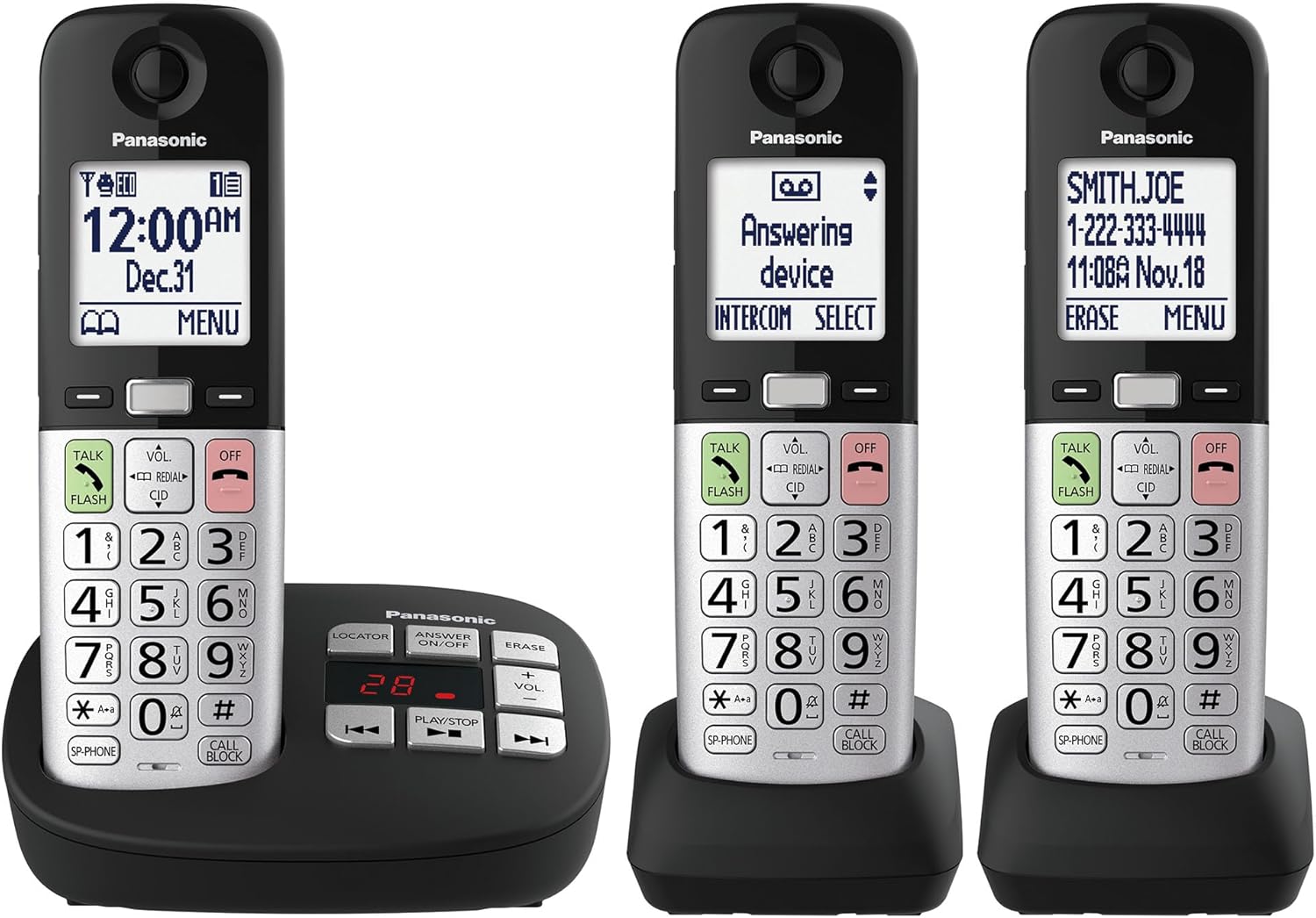 Panasonic Cordless Phone with Large Display and Big Buttons