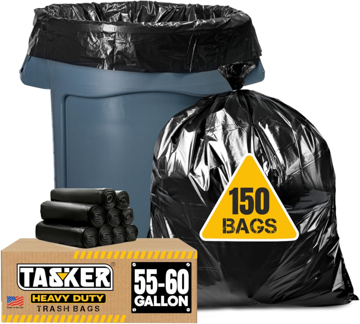 Tasker 55-60 Gallon Trash Bags Heavy Duty for All Your Needs