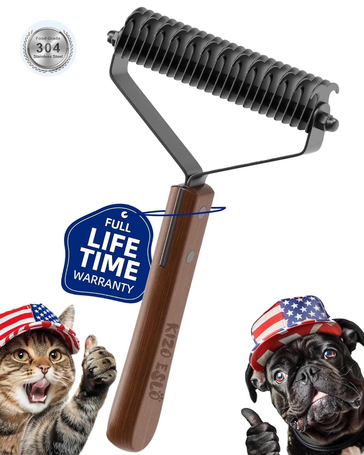 Extra Large 2-Sided Undercoat Rake for Dogs & Cats Grooming