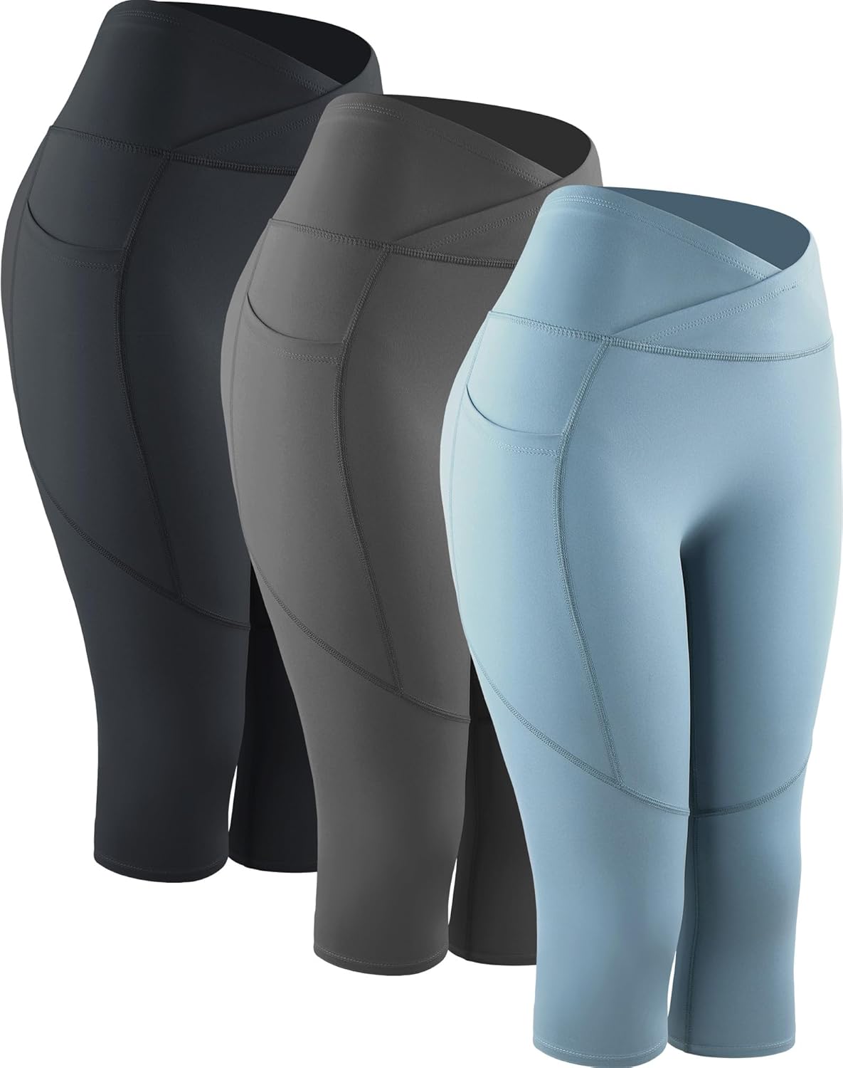 NELEUS Women's Yoga Running Capris for Tummy Control & Comfort